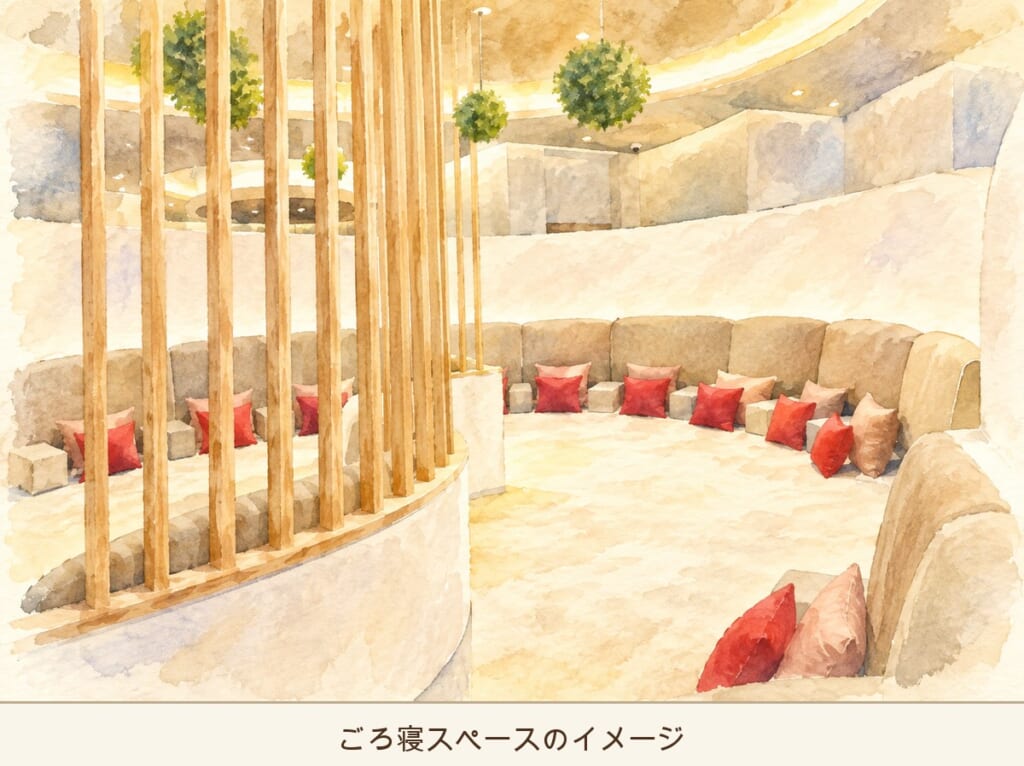 うめきた温泉 蓮のごろ寝スペースのイメージ