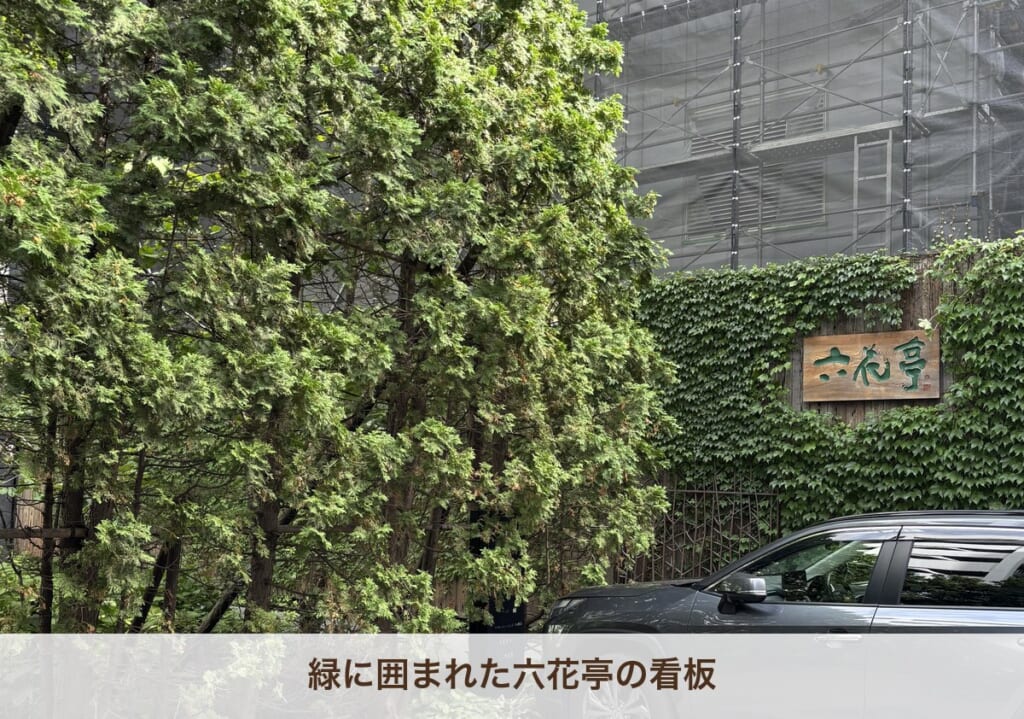 六花亭 札幌本店 入口の緑と看板